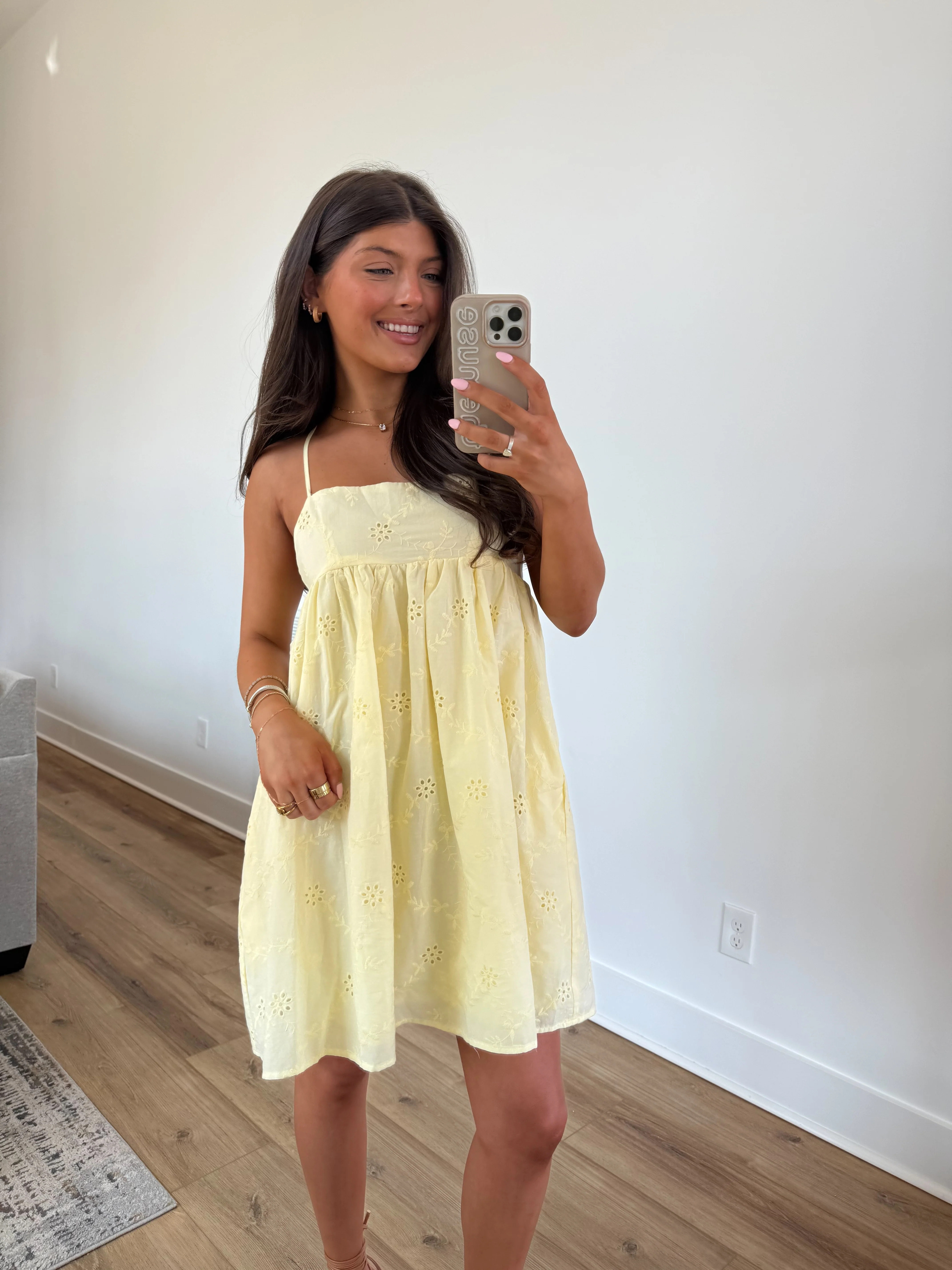 Yellow Eyelet Sundress - Image 6