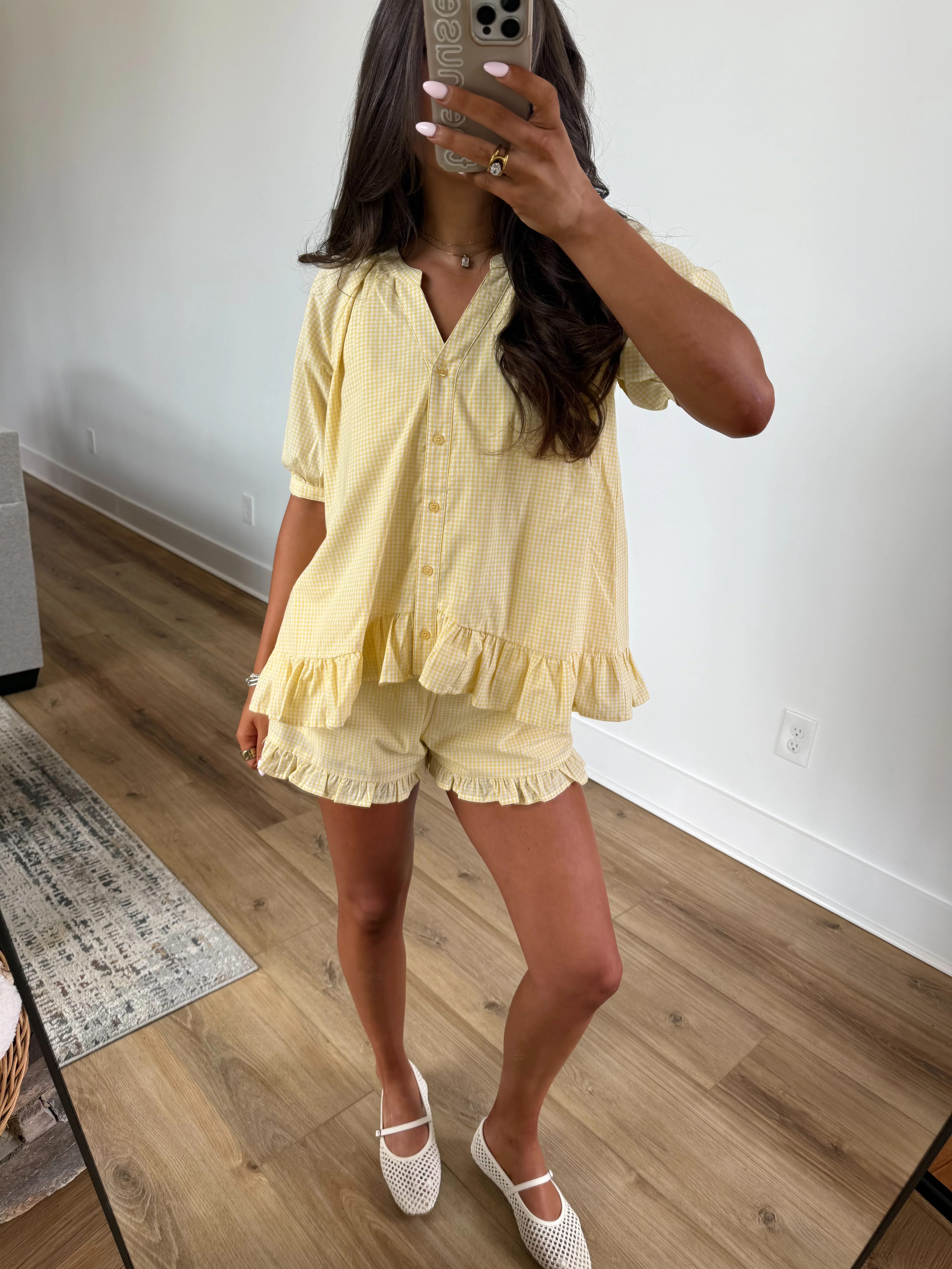 Yellow Gingham Flare Set (Restock) - Image 5