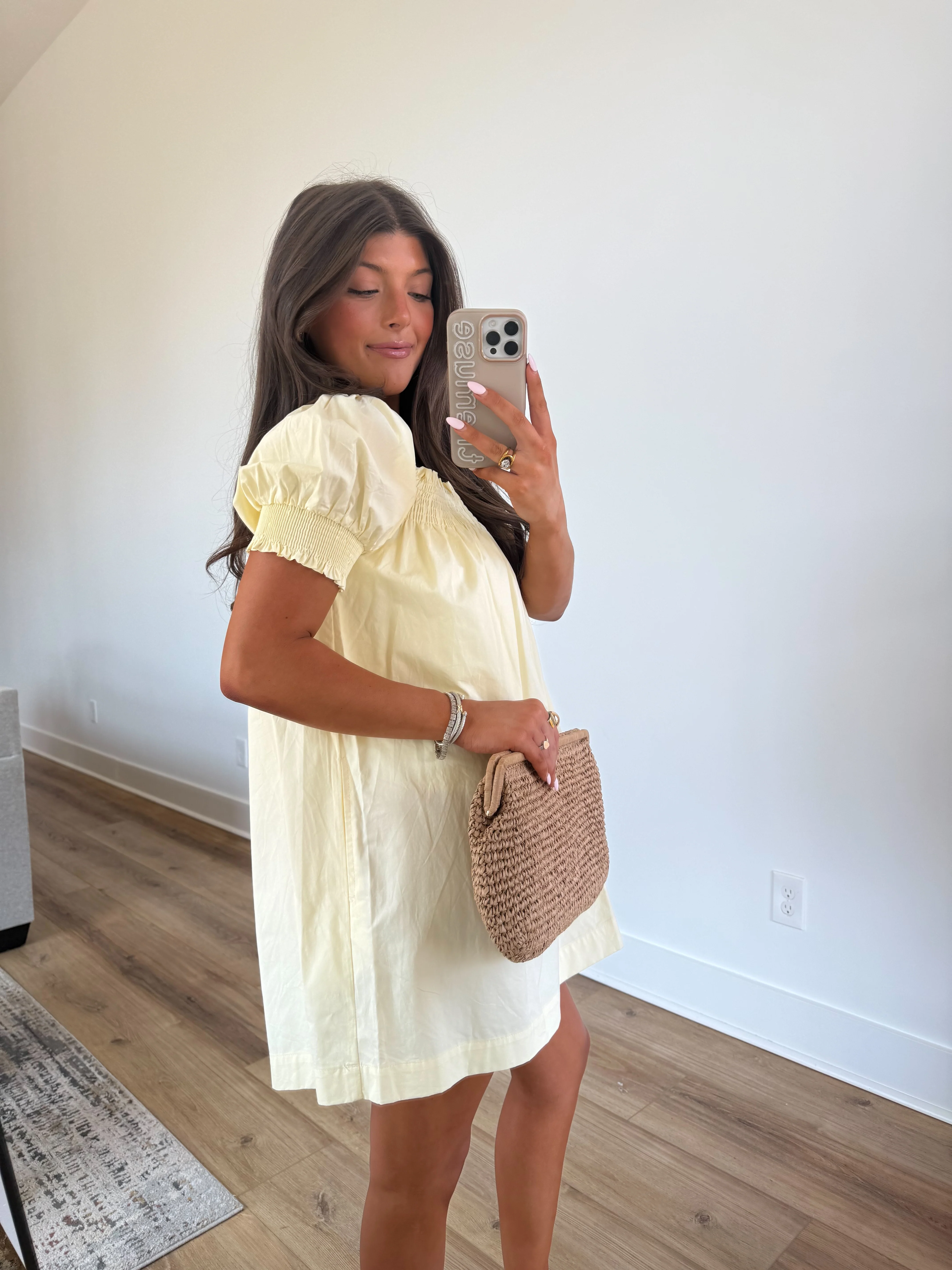 Yellow Smocked Babydoll Dress (Restock) - Image 4