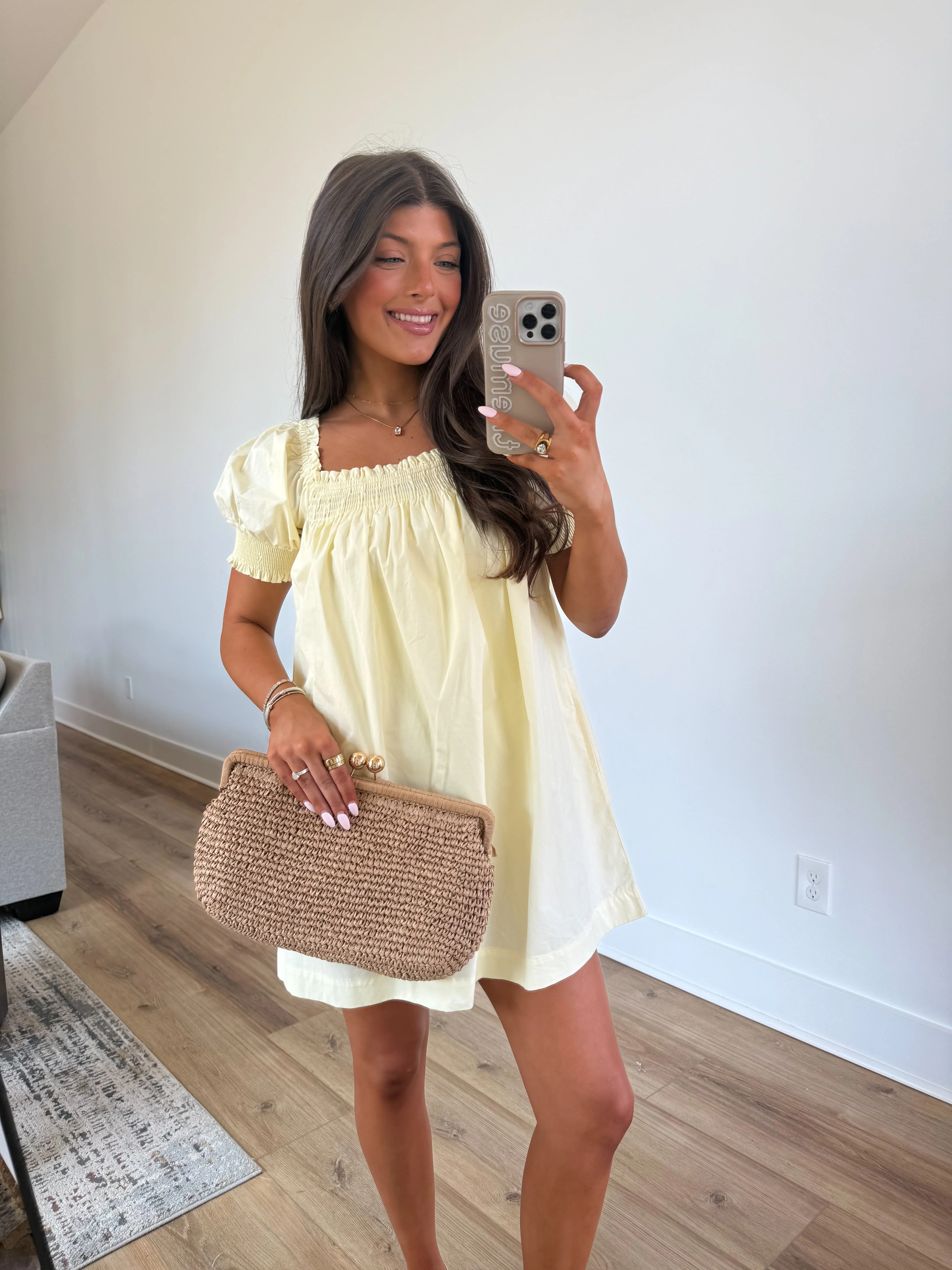Yellow Smocked Babydoll Dress (Restock) - Image 5