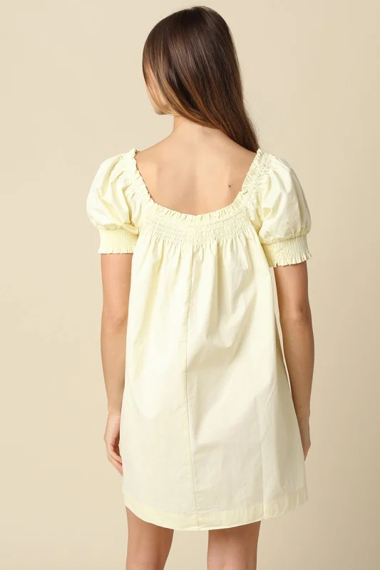 Yellow Smocked Babydoll Dress (Restock) - Image 7
