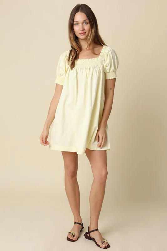 Yellow Smocked Babydoll Dress (Restock) - Image 8