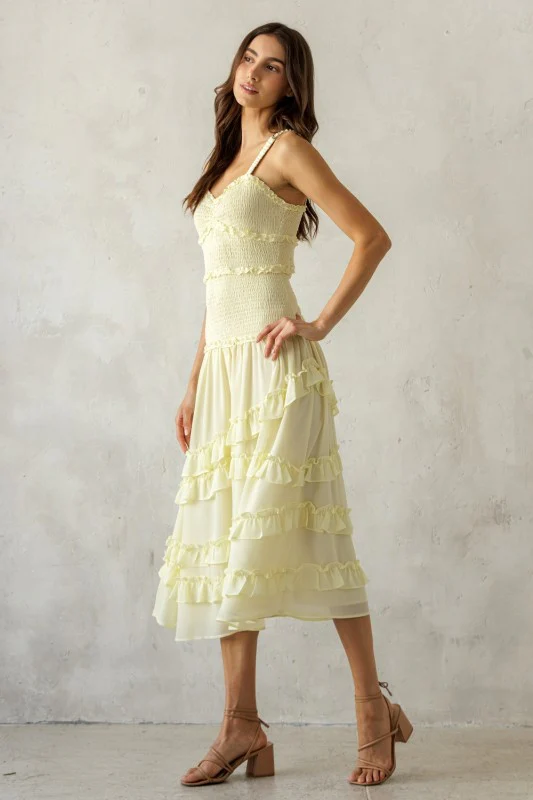 Yellow Smocked Body Midi - Image 4