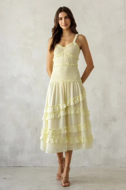 Yellow Smocked Body Midi - Image 6