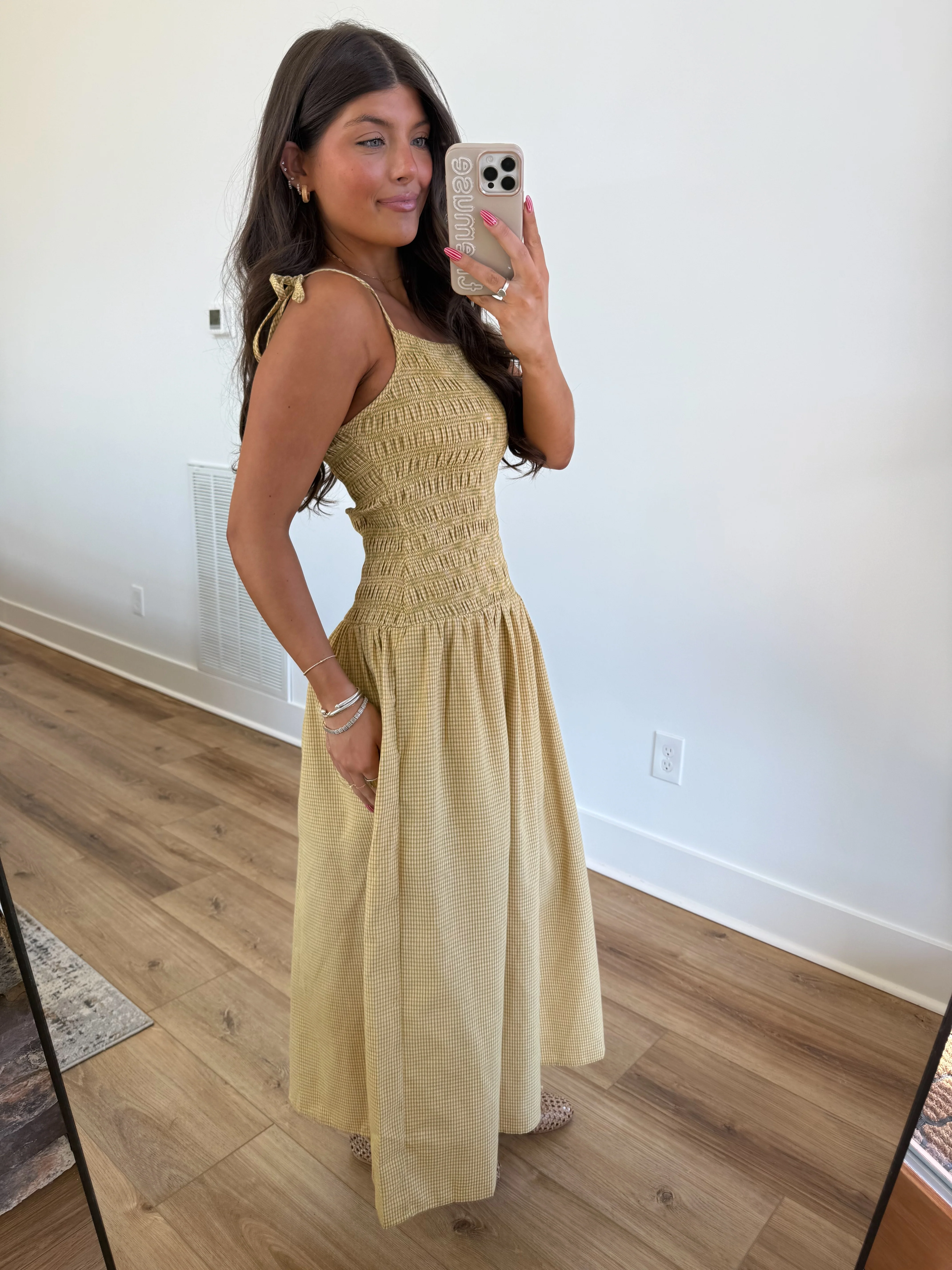 Yellow Smocked Sundress - Image 3