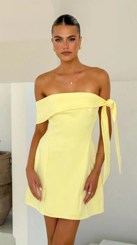 Yellow Tie Mini Dress - Image 7