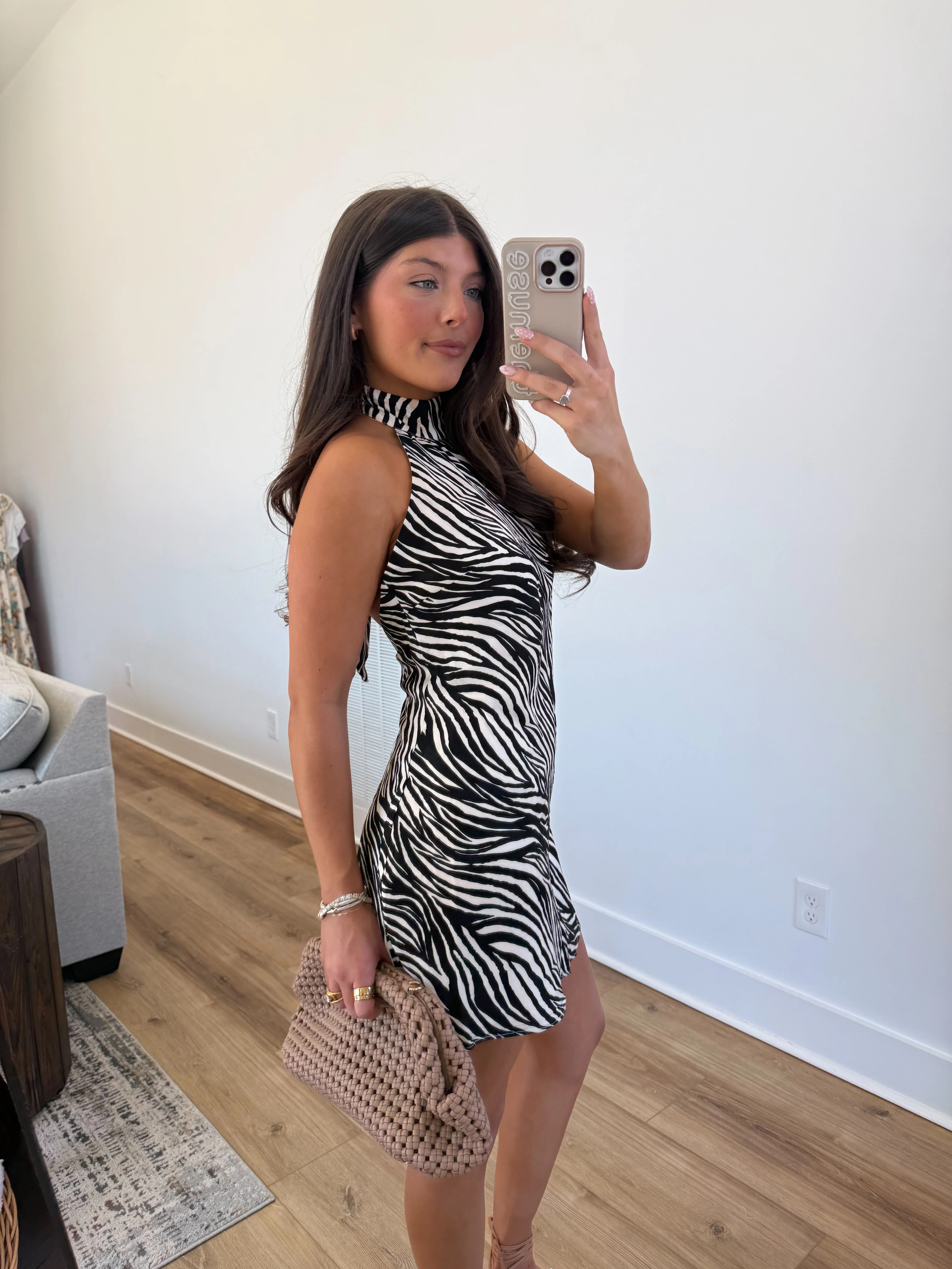 Zebra Halter Dress - Image 3