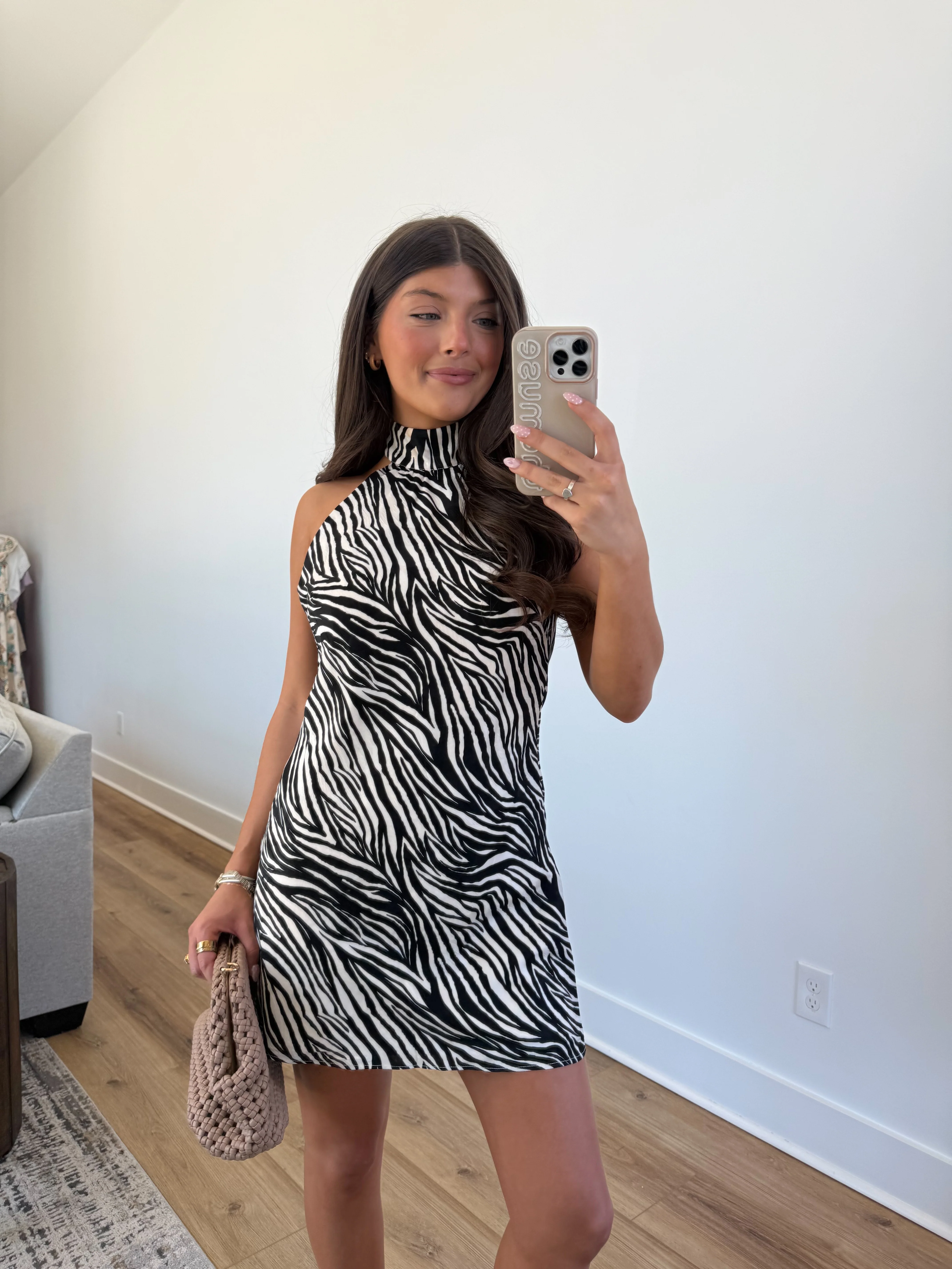 Zebra Halter Dress - Image 4