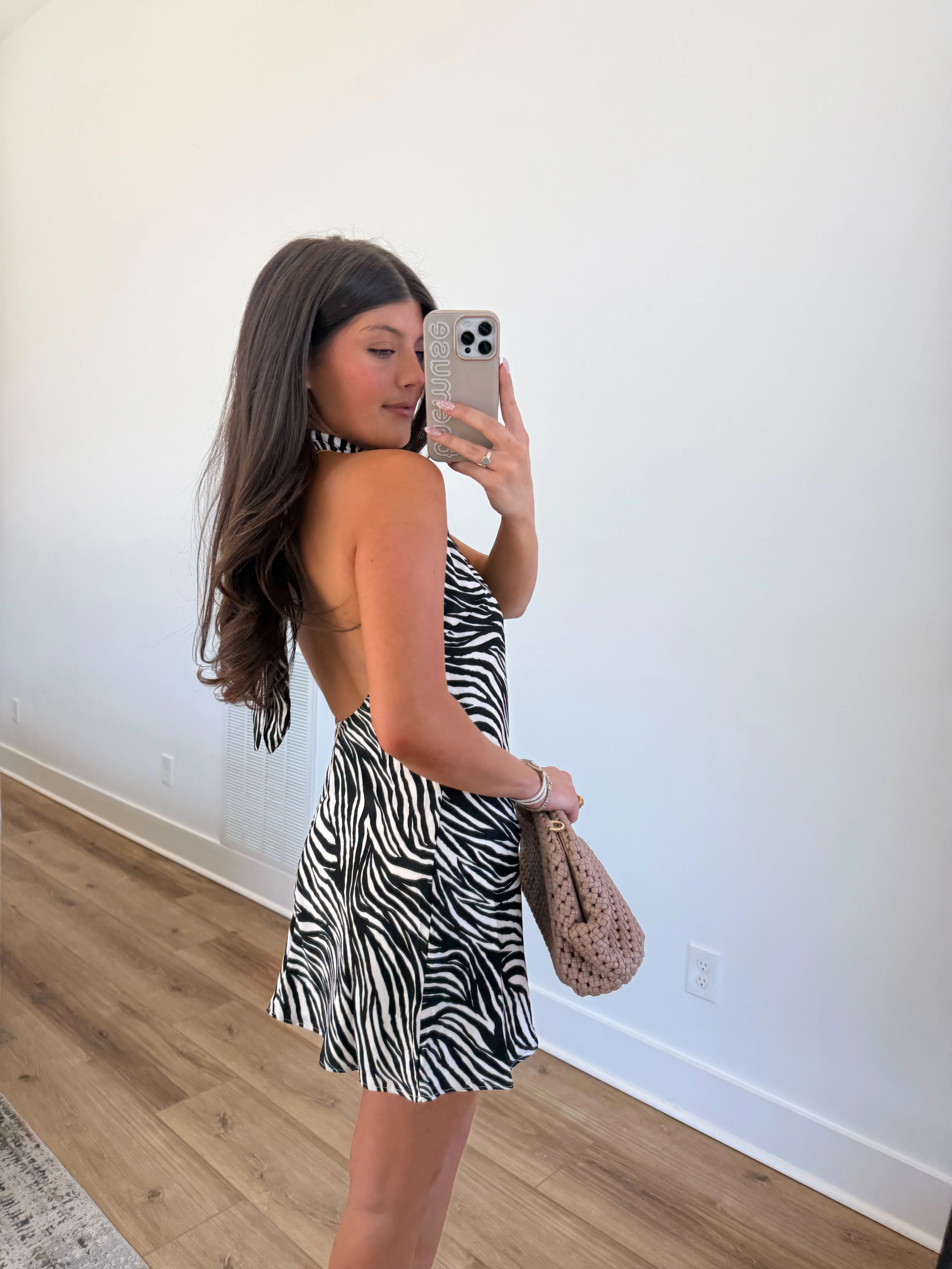 Zebra Halter Dress - Image 5